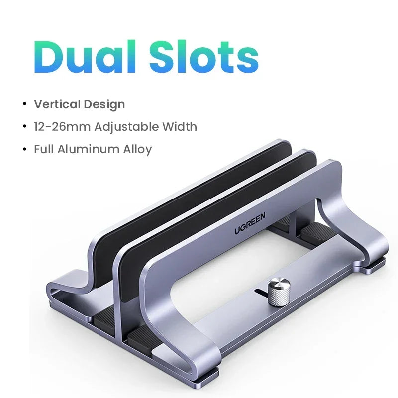 Adjustable Dual Slot Vertical Laptop Stand