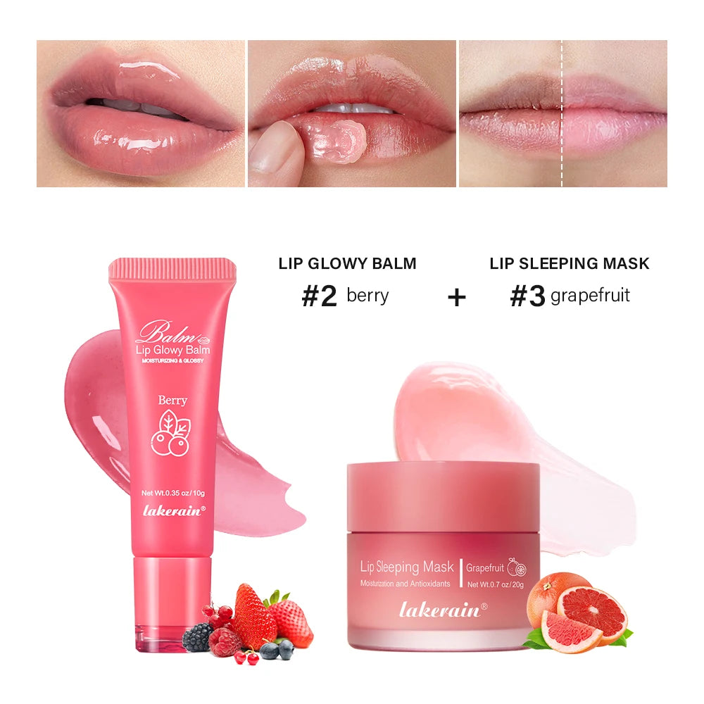 Moisturizing Lip Balm and Night Sleeping Mask Set