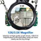 Soldering Helping Hand Station with LED Magnifying Glass