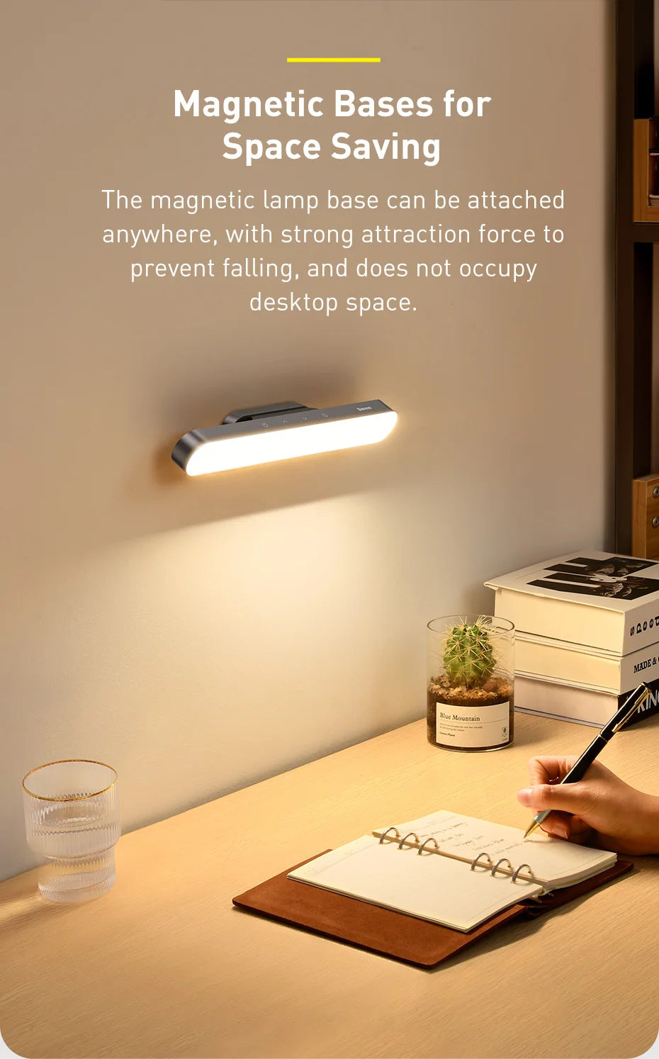 Magnetic Rechargeable LED Desk Lamp with Stepless Dimming - 9