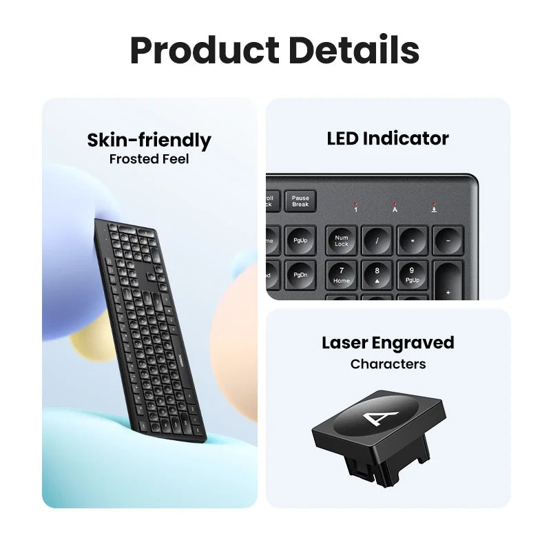 Wireless 2.4GHz Full-Size Computer Keyboard for Laptop and Desktop - 6