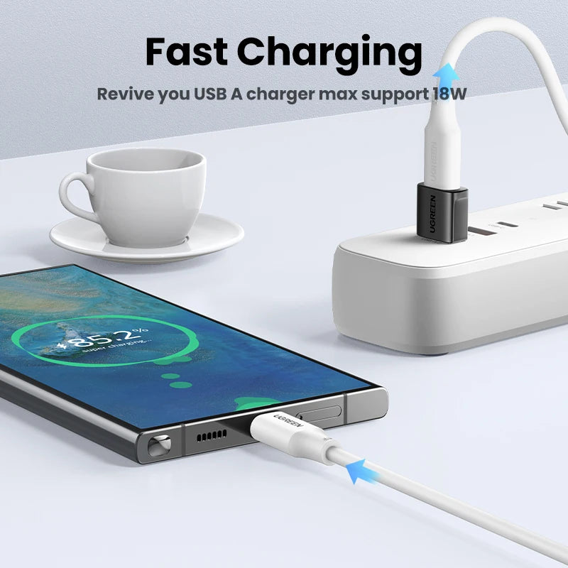 USB-A Male to USB-C Female OTG Adapter for Data and Charging - 3