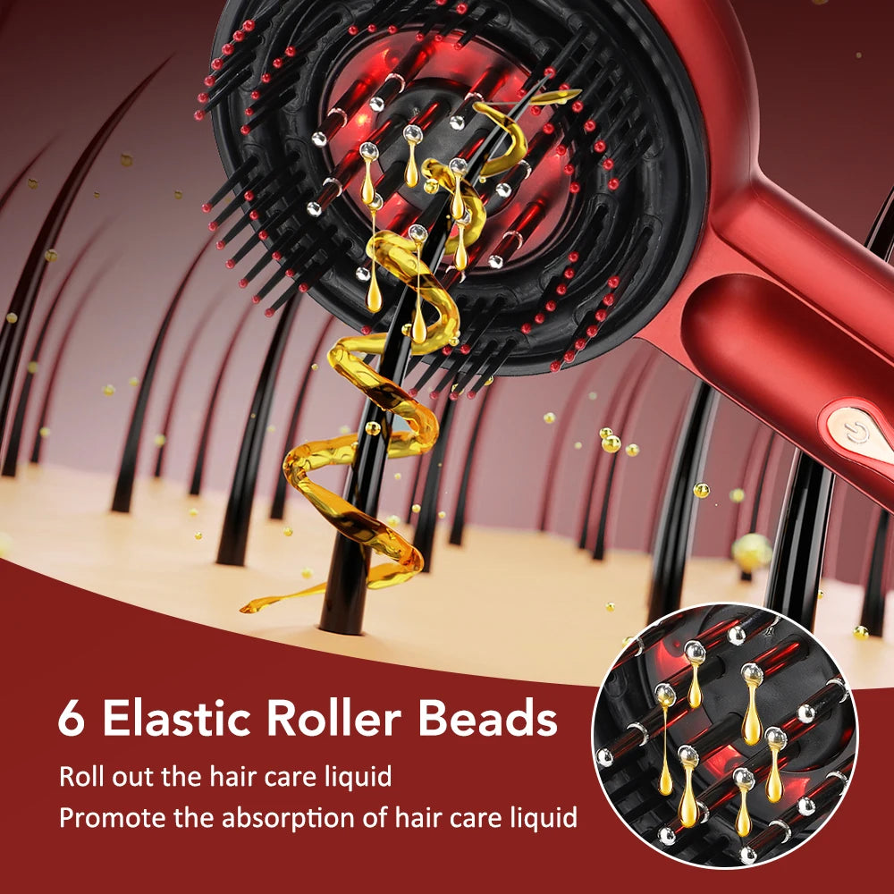 Electric Scalp Massage Comb with Red Light and Liquid Applicator - 22