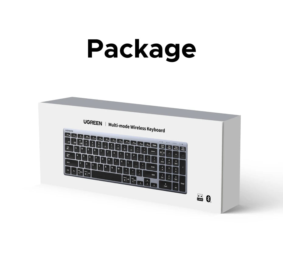 Dual-Mode Bluetooth 5.0 Wireless Keyboard for Laptop and Desktop