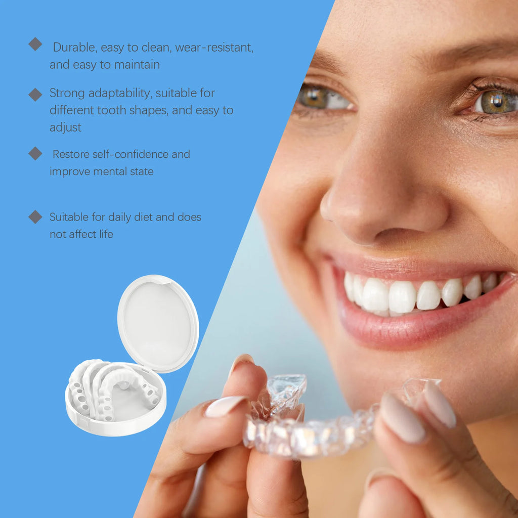 Adjustable Snap-On Dentures for Missing Teeth and Smile Correction