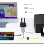 8-in-1 Compact Desktop Power Strip with USB-C Fast Charger