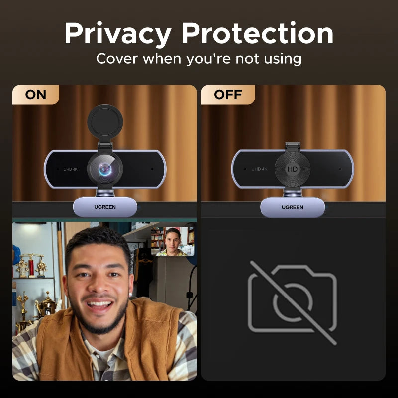 4K UHD USB Webcam with Dual Microphones for Video Calling - 6