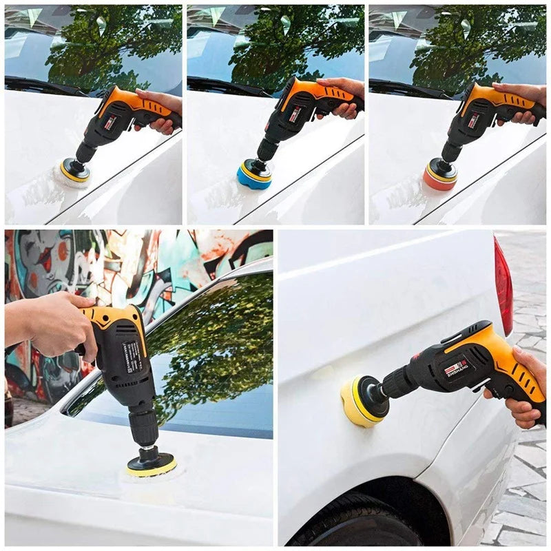 11 Piece Car Polishing Sponge Pad and Buffer Kit for Vehicle Detailing