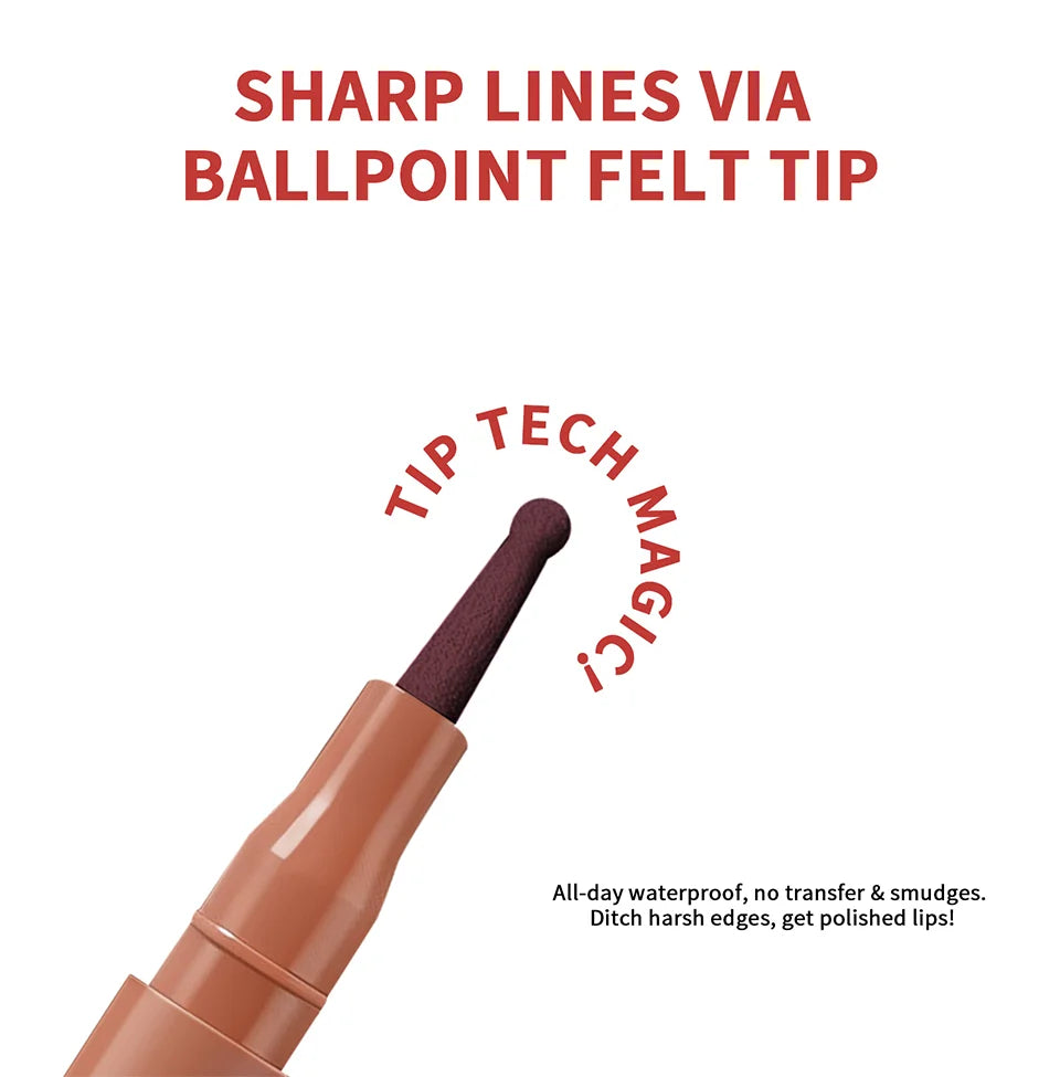 Waterproof Felt-Tip Lip Liner for Sculpting and Contouring - 15