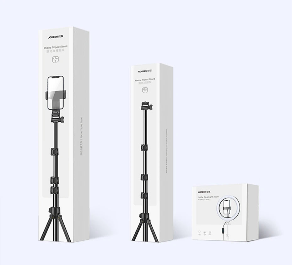 1.7m Extendable Aluminum Phone Tripod with Bluetooth Remote - 24
