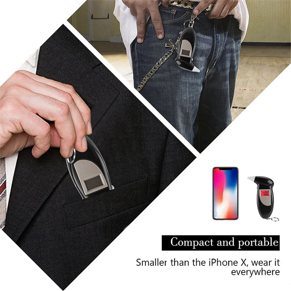 Digital Alcohol Breath Tester with LCD Display and 5 Mouthpieces