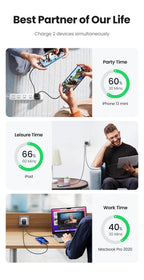 45W Dual USB-C GaN Fast Wall Charger for Smartphones and Tablets