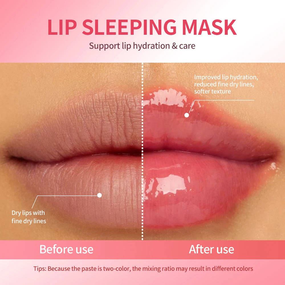 Hydrating Dual-Color Lip Sleeping Mask for Dry Cracked Lips - 6