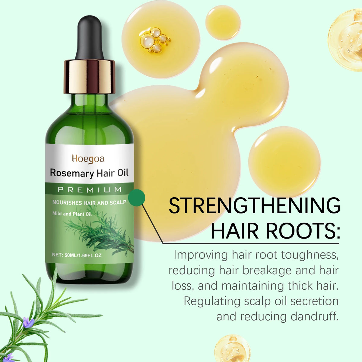 Rosemary Hair Growth Oil for Thinning Hair and Scalp Treatment