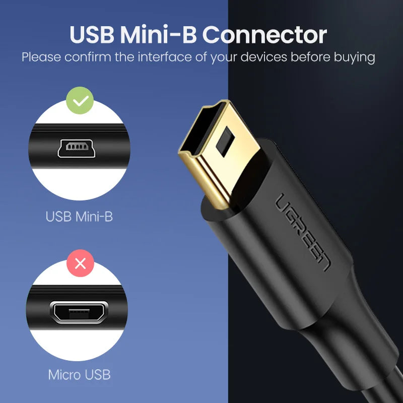 High-Speed Mini USB to USB Data Sync and Charging Cable