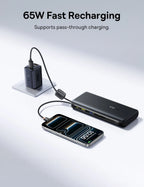145W Fast Charging 25000mAh Power Bank with Built-in Cables