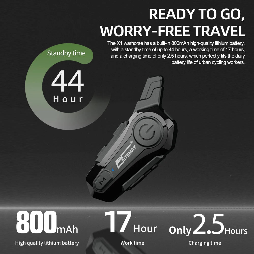 Bluetooth 5.0 Motorcycle Helmet Intercom Headset