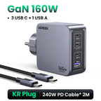 160W GaN Fast Charger with 4 Ports for Laptops and Smartphones