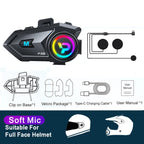 Bluetooth 6.0 Motorcycle Helmet Intercom Headset