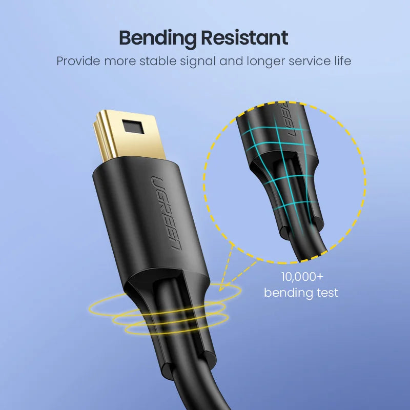 High-Speed Mini USB to USB Data Sync and Charging Cable - 6
