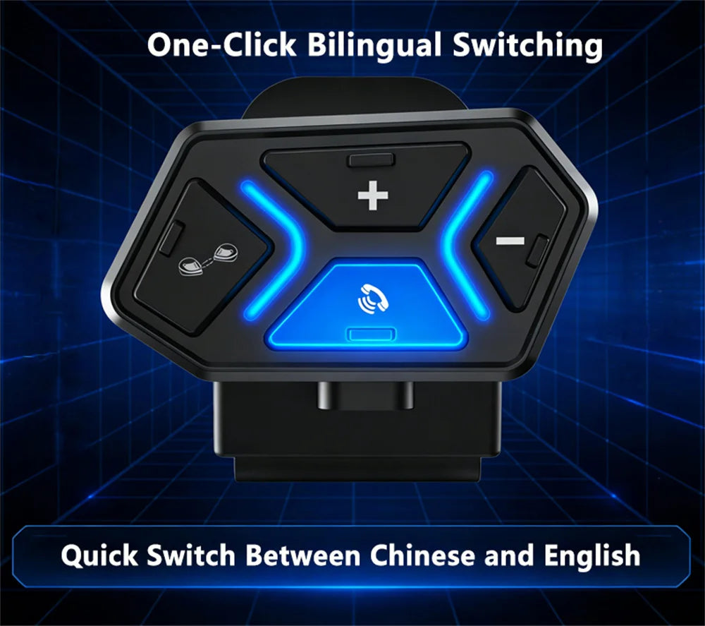 Bluetooth 5.4 Motorcycle Helmet Intercom Headset