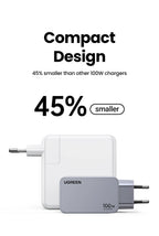 100W GaN Fast USB-C Wall Charger for Laptops and Smartphones