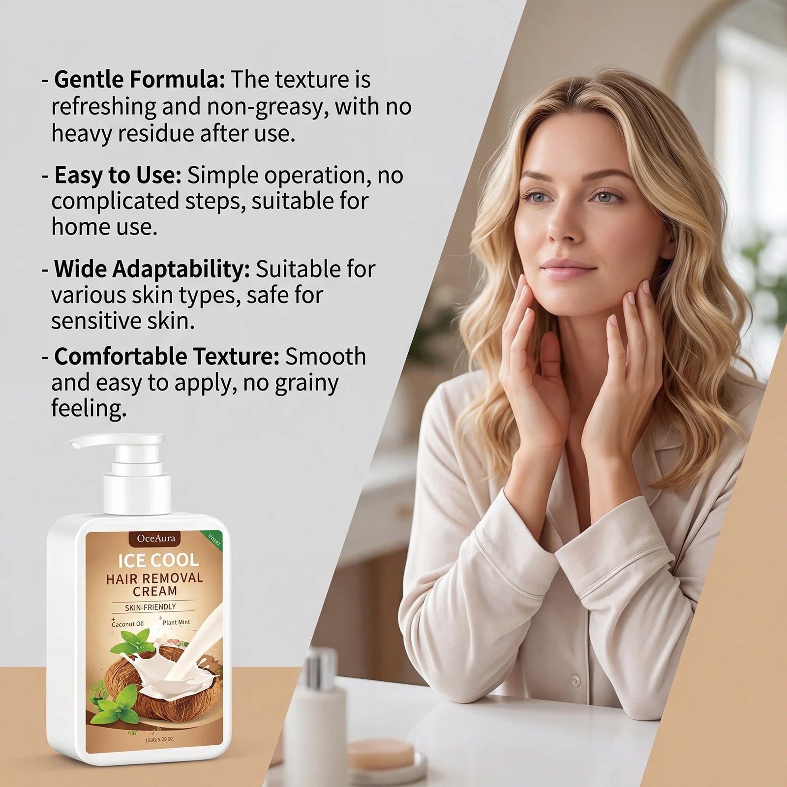 Ice Cool Painless Hair Removal Cream for Face and Body - 16