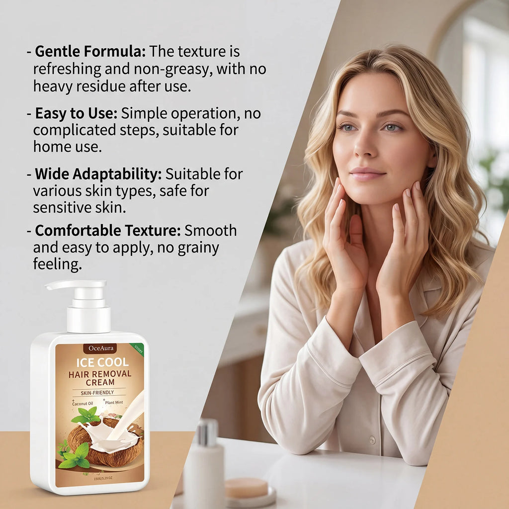 Ice Cool Painless Hair Removal Cream for Face and Body