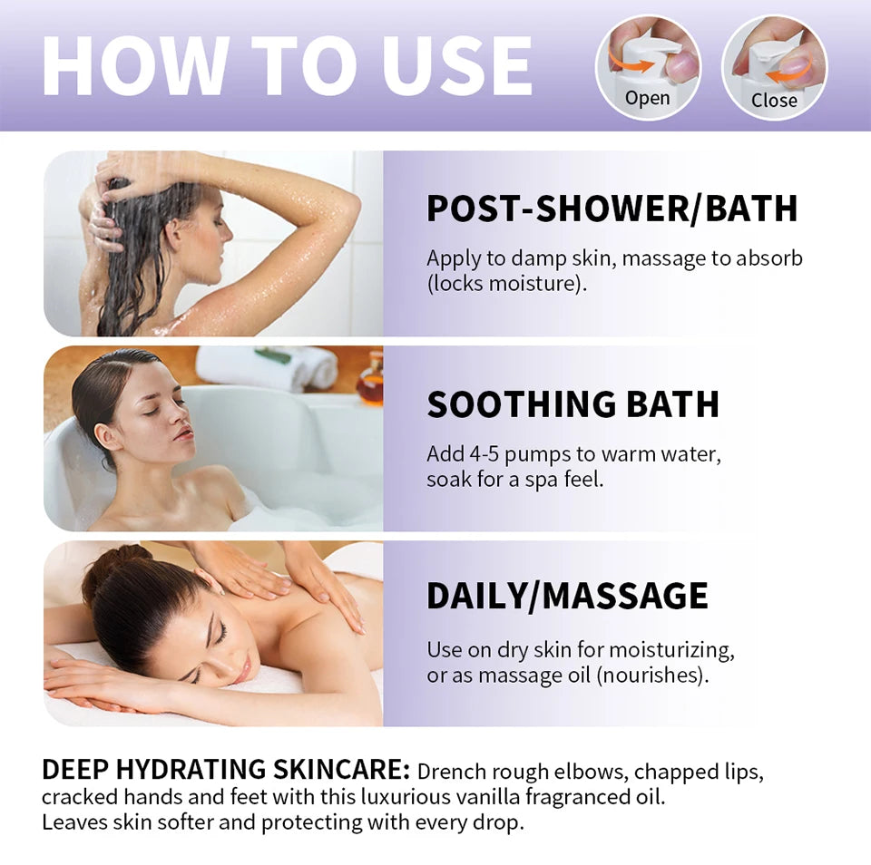 Moisture Drenching Vanilla Body Oil for Dry Skin - 15