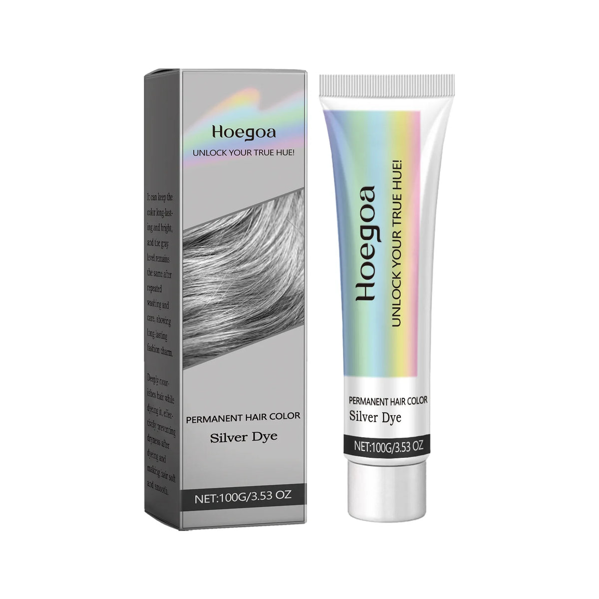Permanent Silver Gray Hair Dye Cream