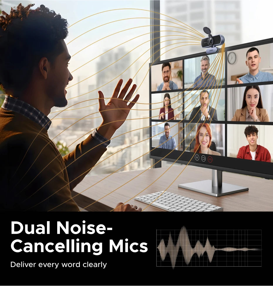 4K Ultra HD Webcam with Dual Microphone for Streaming and Video Calls - 11
