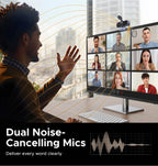 4K UHD Autofocus Webcam with Dual Noise-Cancelling Microphones