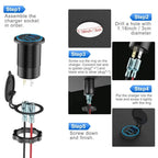 Dual PD and QC3.0 Fast USB Car Charger Socket
