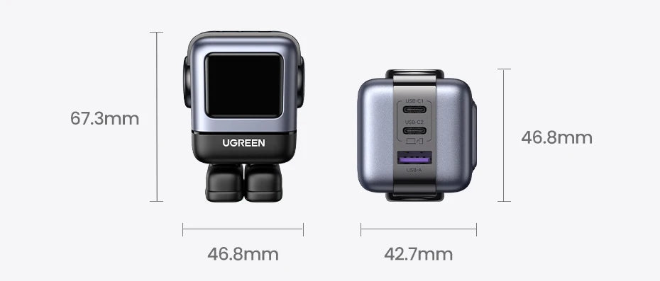 65W GaN USB-C Robot Fast Charger for Laptops and Smartphones - 25