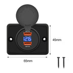 12V 24V Dual USB PD and QC3.0 Fast Charger Socket with LED Voltmeter