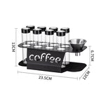 Single Dose Coffee Bean Storage Tubes with Exhaust Valve Rack
