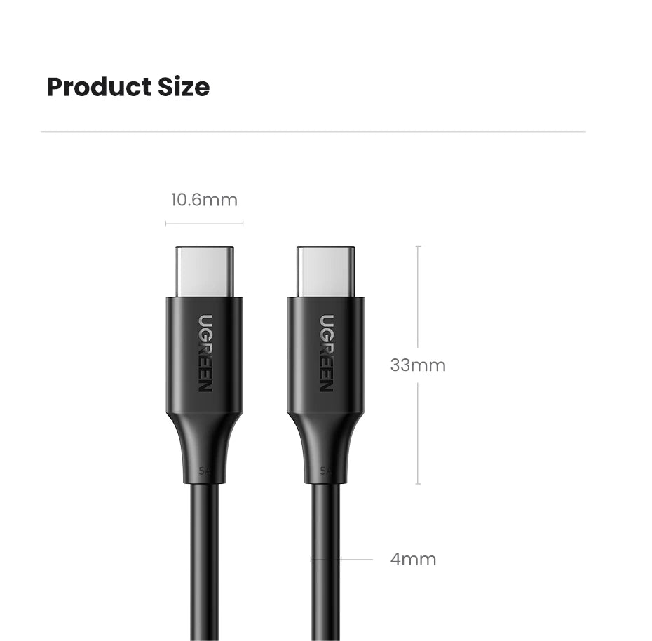 100W USB-C to USB-C Fast Charging and Data Sync Cable