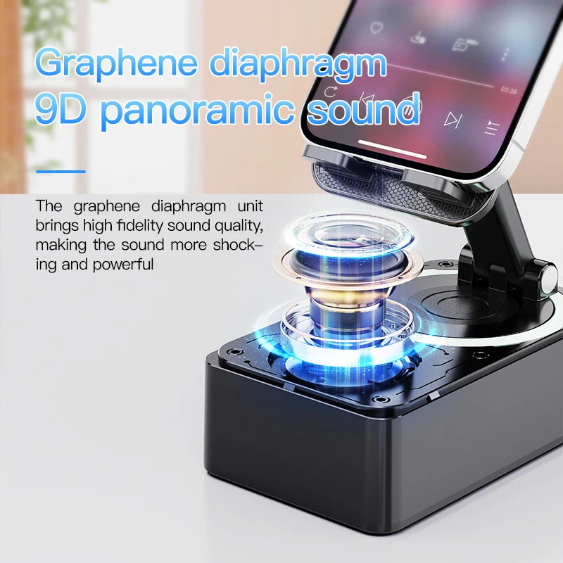 3-in-1 Foldable Phone Stand with Bluetooth Speaker & Power Bank