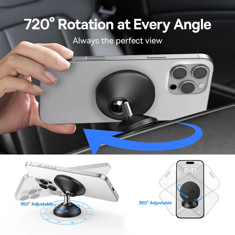 Magnetic Dashboard Car Phone Holder with Full Rotation - 2