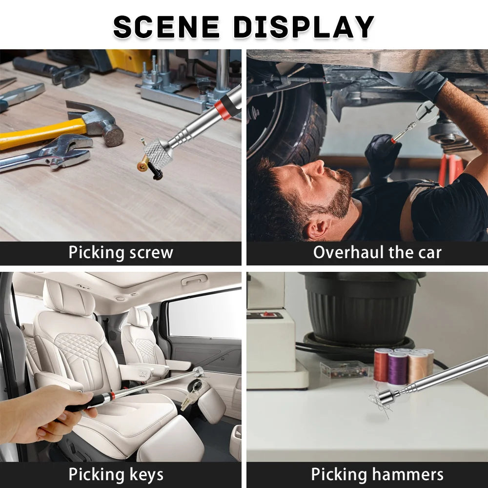 Telescopic Magnetic Pickup Tool and Inspection Mirror Set - 6