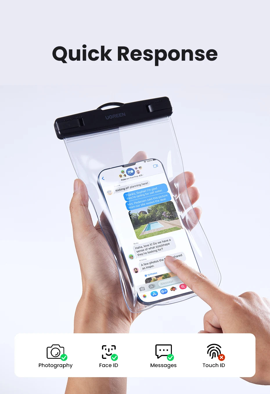 IPX8 Universal Waterproof Phone Pouch for Swimming and Diving