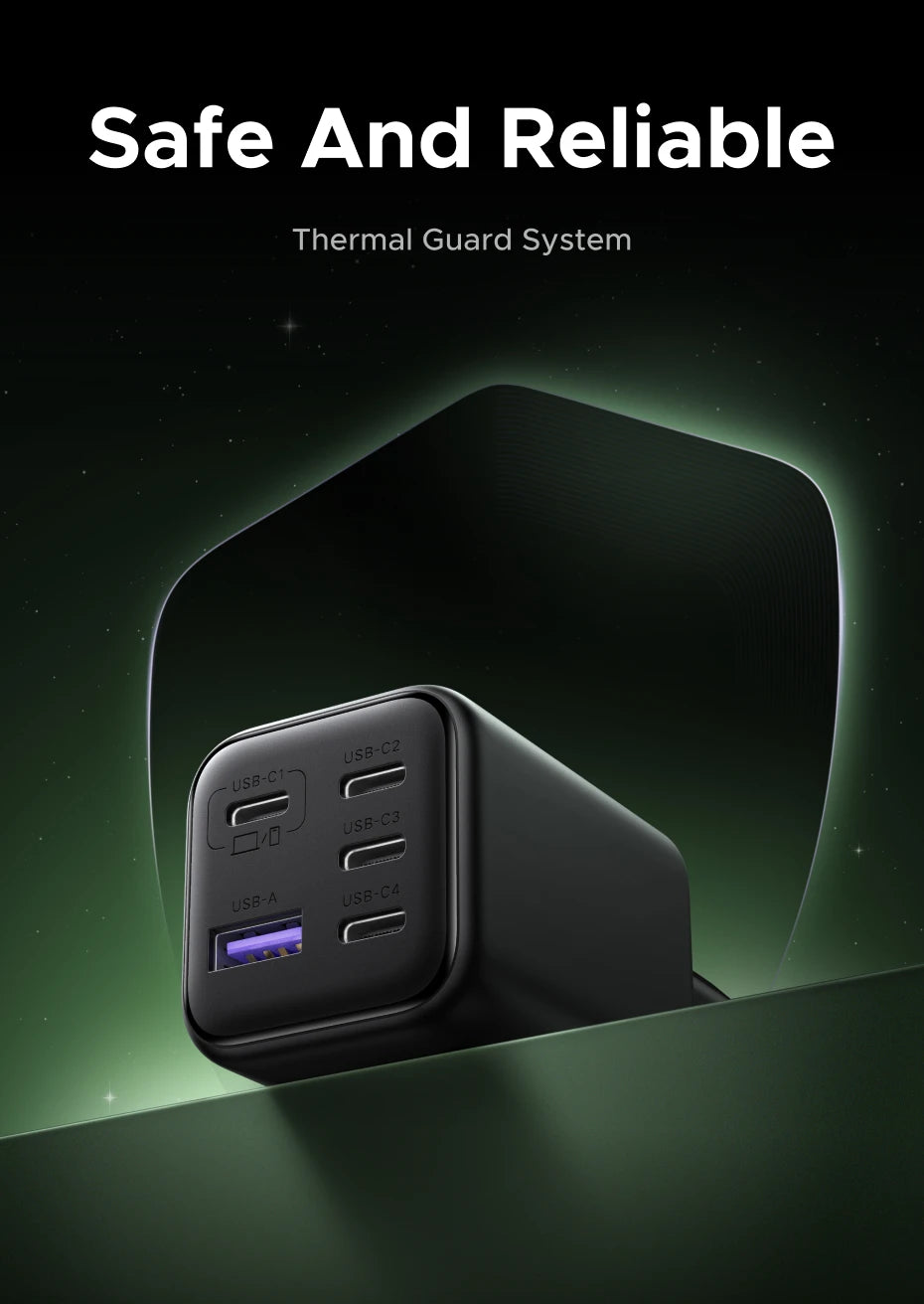 45W GaN Fast Wall Charger with 5 USB Ports