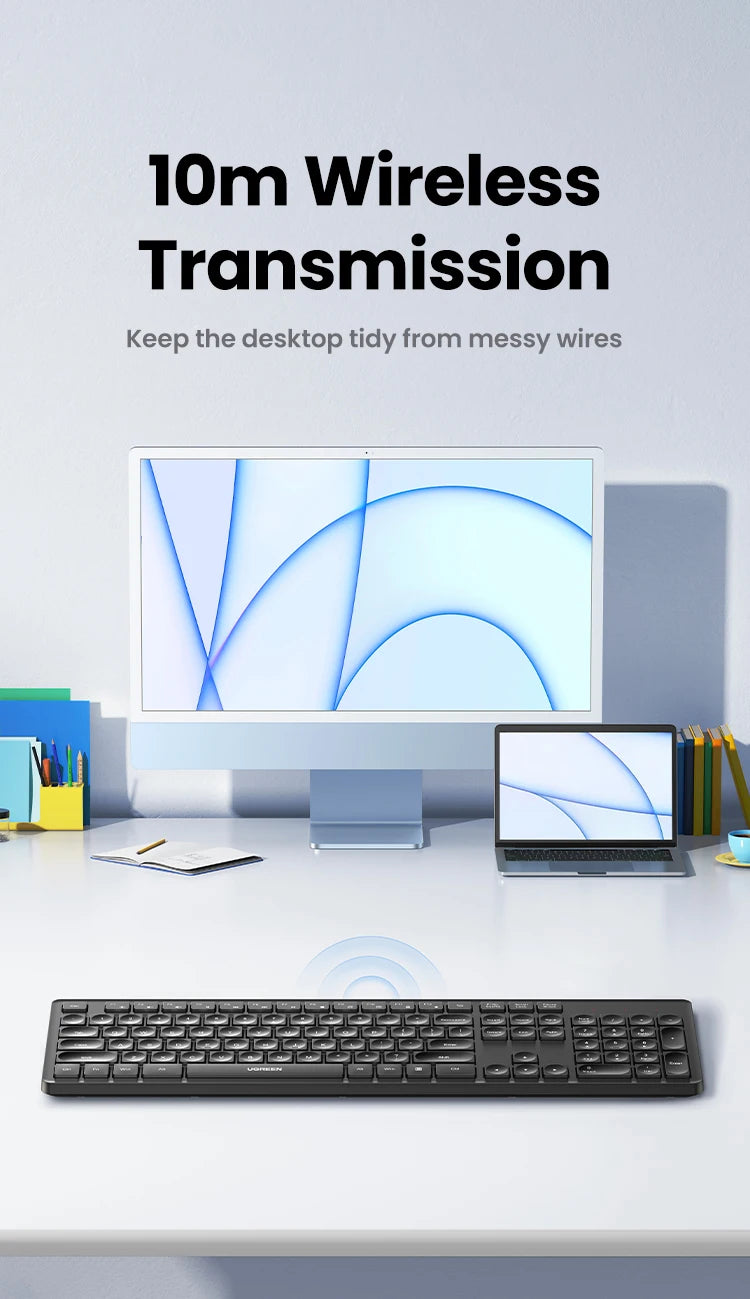 Wireless Bluetooth Multi-Device Keyboard for Laptop Tablet PC