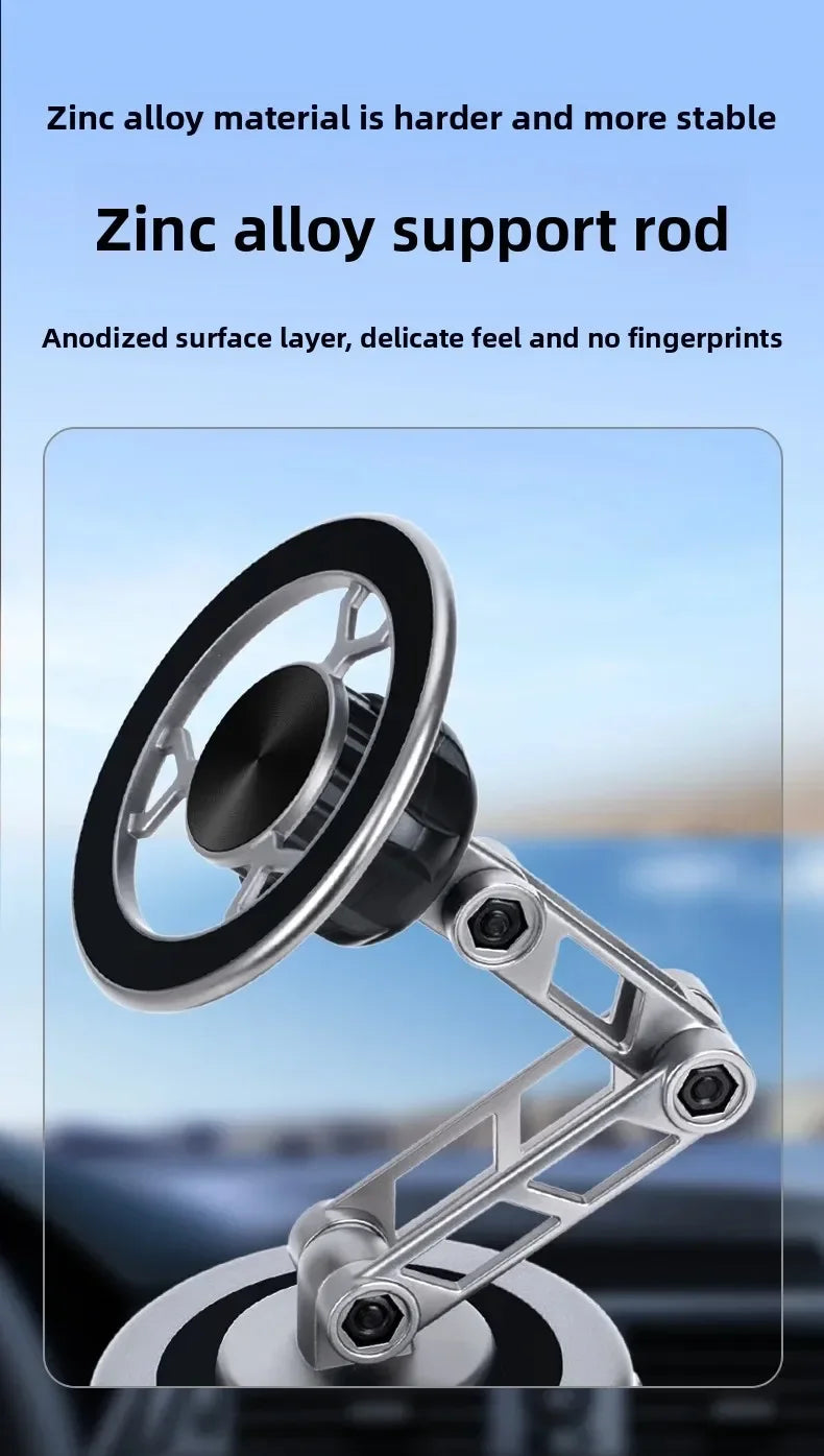 Magnetic Car Phone Holder with Vacuum Sucker and 360 Degree Rotation