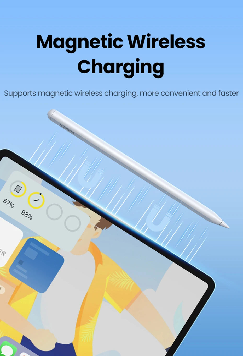 Precision Stylus Pen for iPad with Palm Rejection & Fast Charging - 16