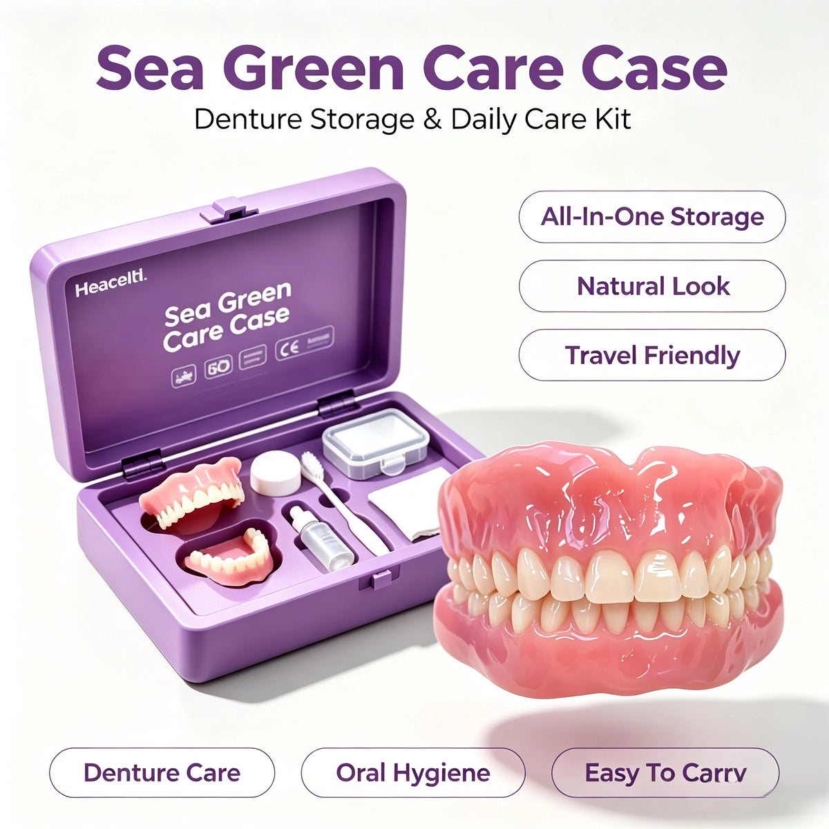 Instant Cosmetic Denture and Daily Care Travel Kit