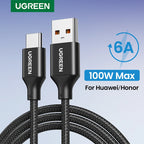 100W 6A Fast Charging Cable for Huawei and Honor Smartphones