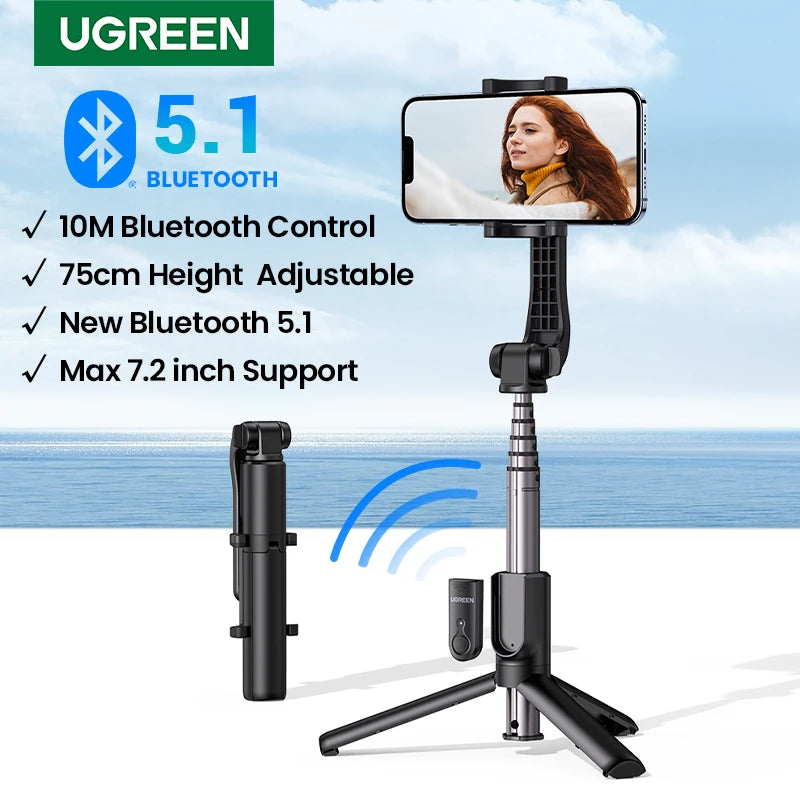 Bluetooth Selfie Stick Tripod with Remote Shutter - 1