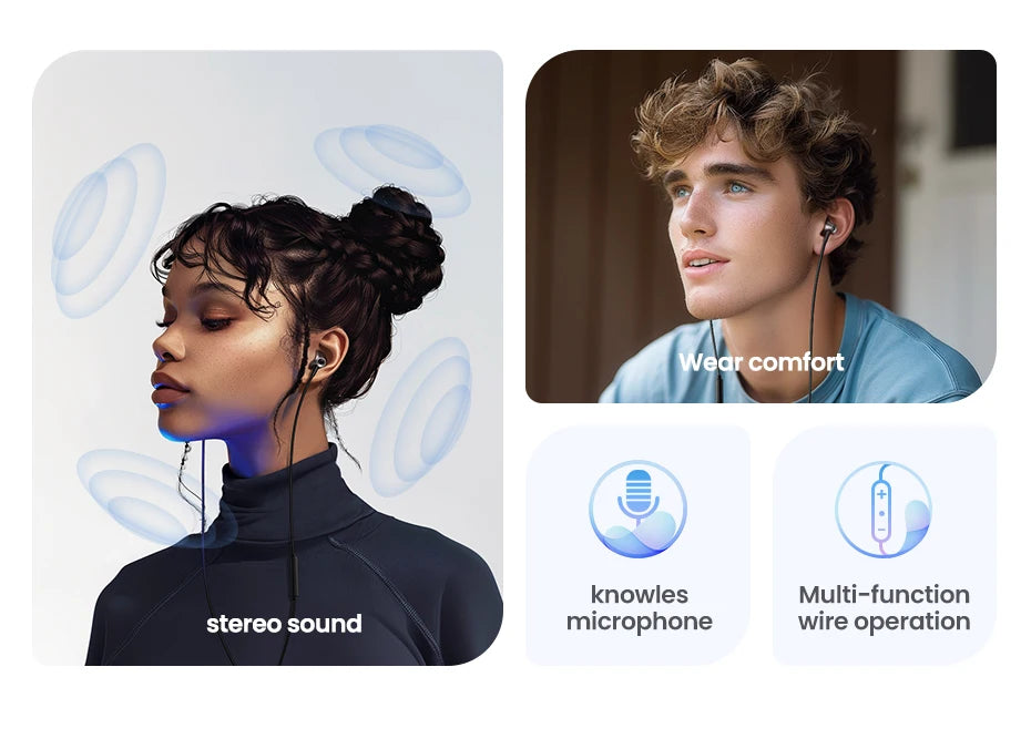 Hi-Fi Wired Earbuds with 3.5mm and USB-C Connectors