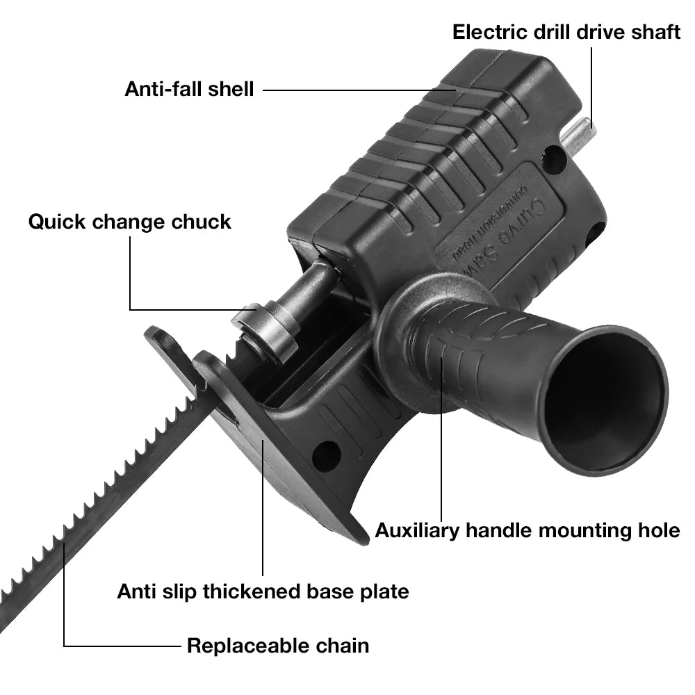 Electric Drill Reciprocating Saw Attachment Adapter